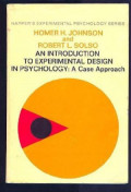 An Introduction to Experimental Design in Psychology: a case approach