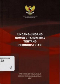 Undang-Undang Nomor 3 Tahun 2014 tentang Perindustrian